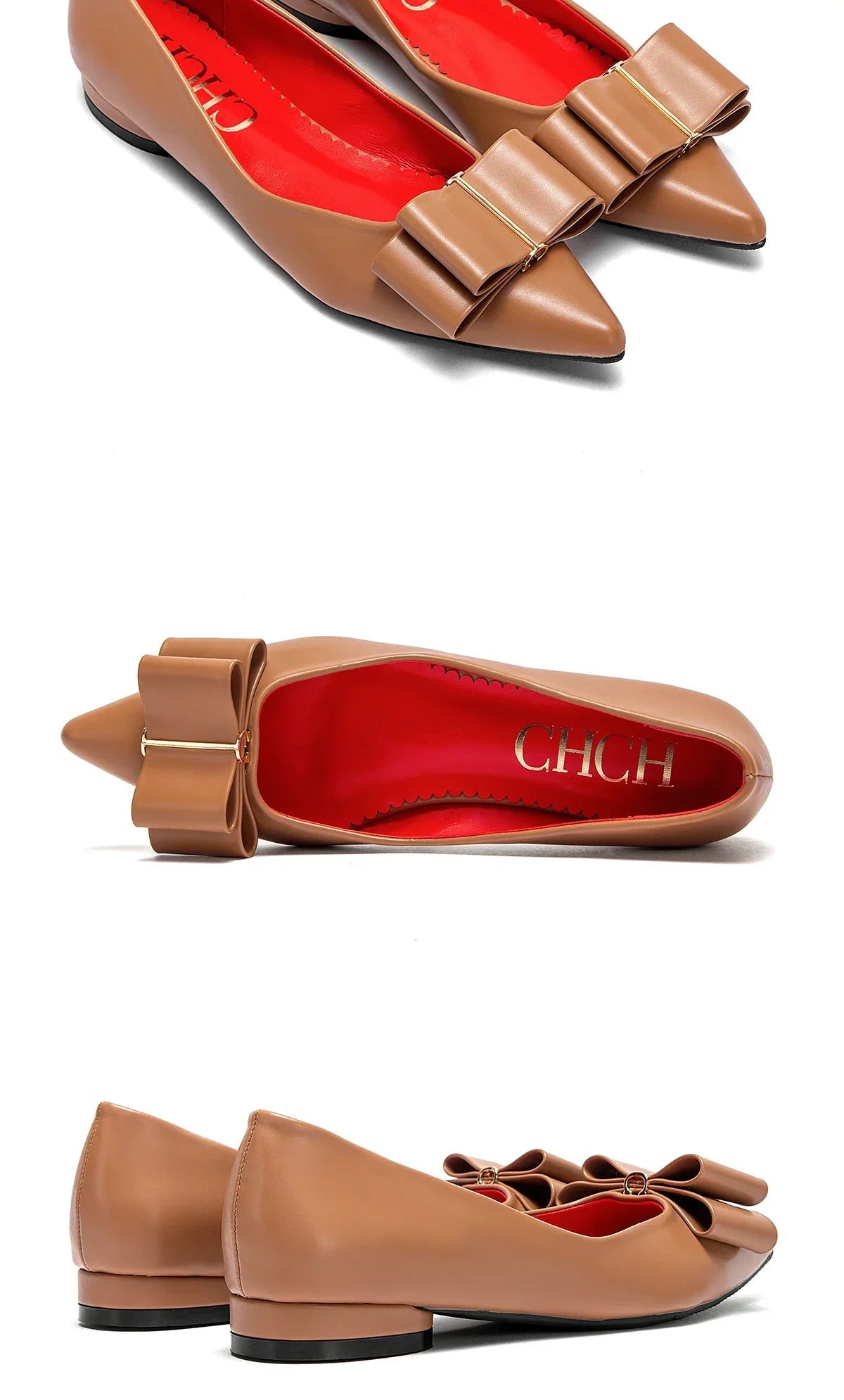 2025 Women's Flat Shoes New Black Pointed Bow Business Shoes Comfortable Commuting Women Shoes