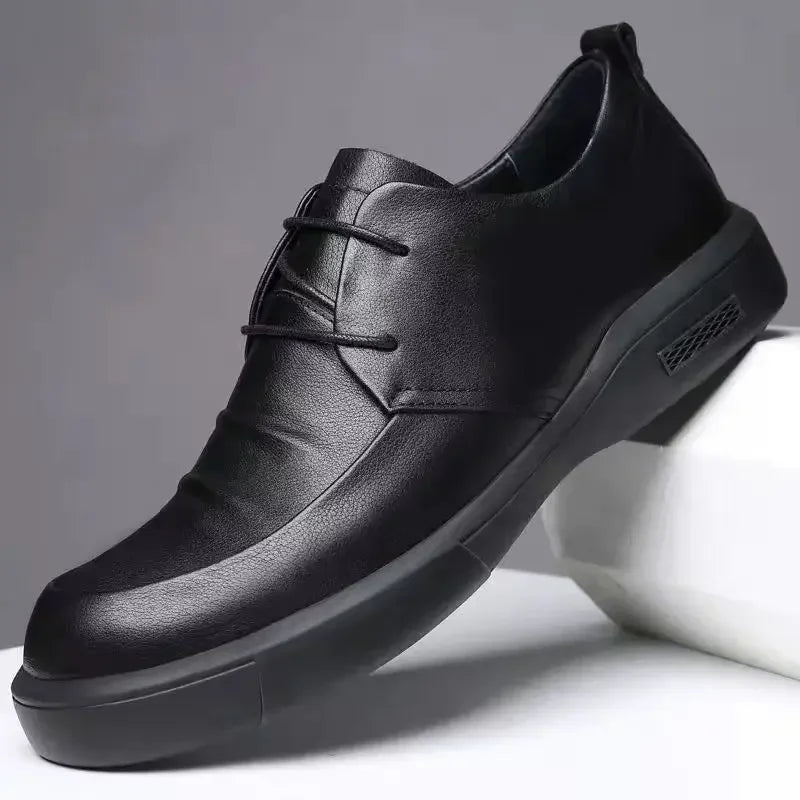 Social Shoe Male Spring Autumn Men's Formal Shoes Casual Business Cowhide 2025 Trend Black Official Cheap Clearance Footwear New