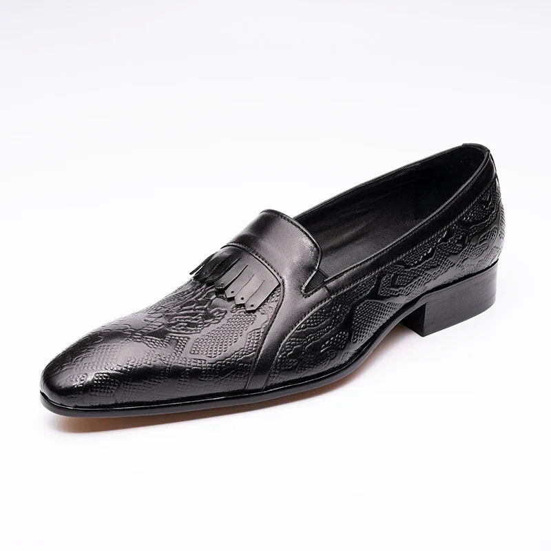High Quality Fashion Loafers Dress Shoe Men Casual Leather Shoes Elegant Custom Mens Wedding Office Business Shoe Black Big Size