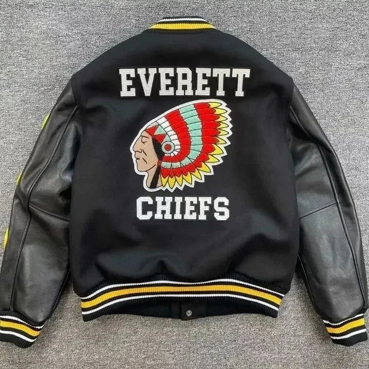 Embroidery Varsity Jacket Men PU Leather Sleeves Oversized Bomber Jackets Women Baseball Coats Streetwear Men Clothing