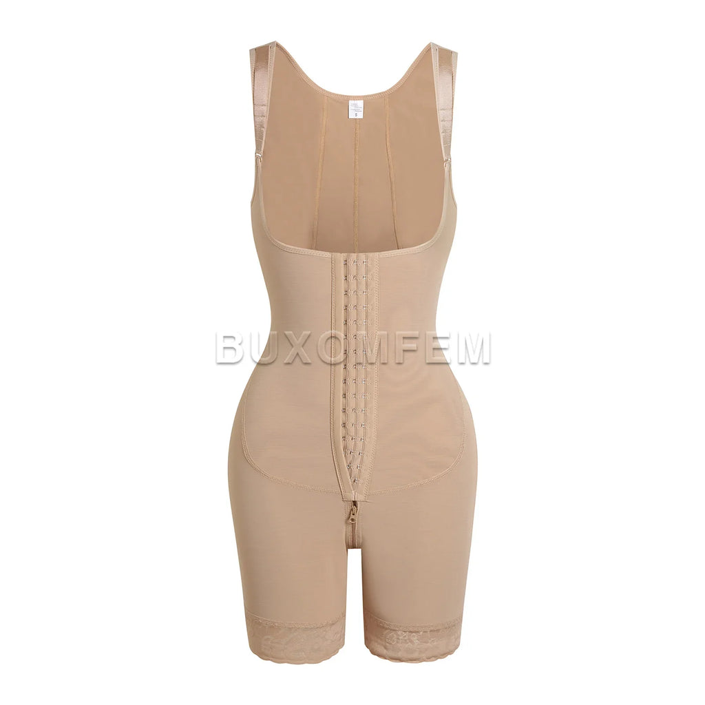 Women's Open Chest Girdles Fajas Colombianas High Waist Trainer Body Shapewear Slimming Post Surgery Elastic Abdomen Bodysuits