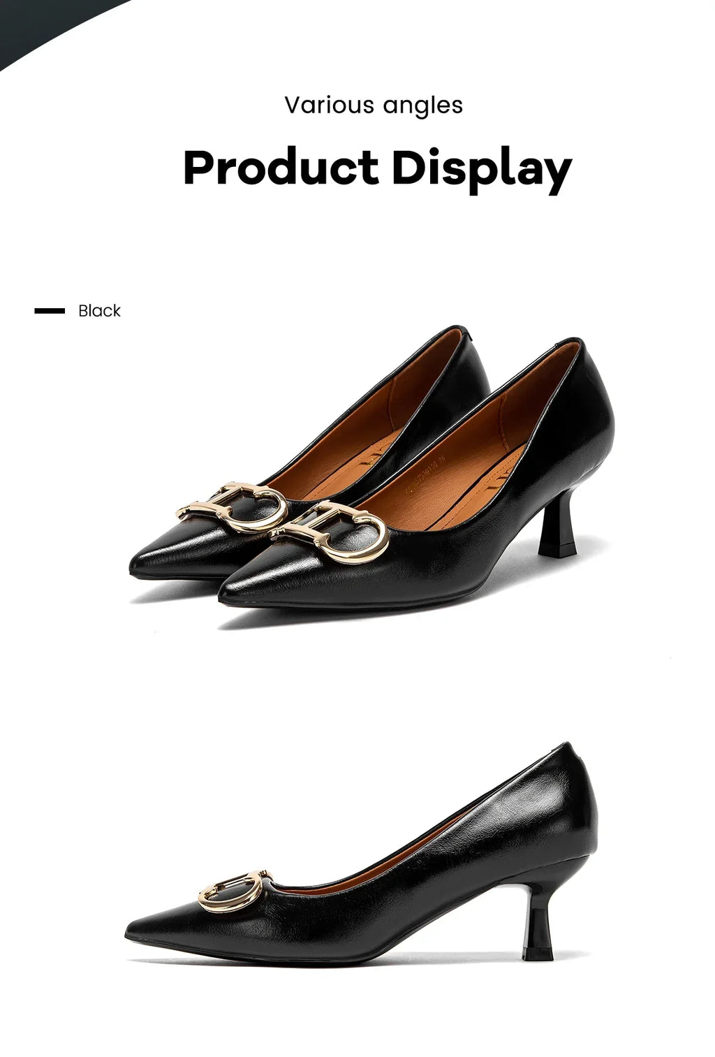 Women's High Heels New 4cm Black Simple Business Women's Shoes Evening Party