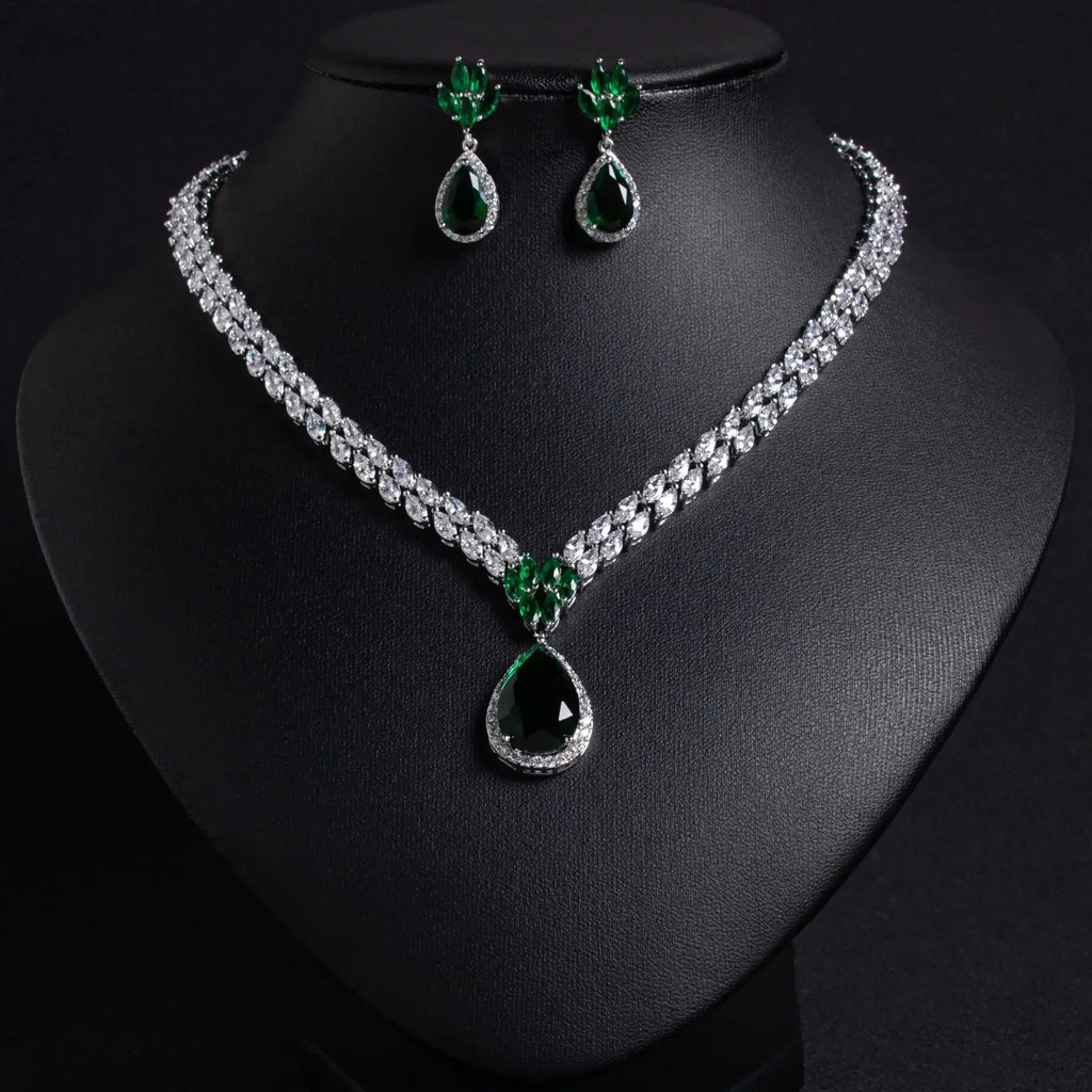 Pop Hot Stereo Jewelry Oil Painting Necklace Earrings Premium Multi-Color 2-Piece Wedding Travel Women's Holiday Gift M-1000