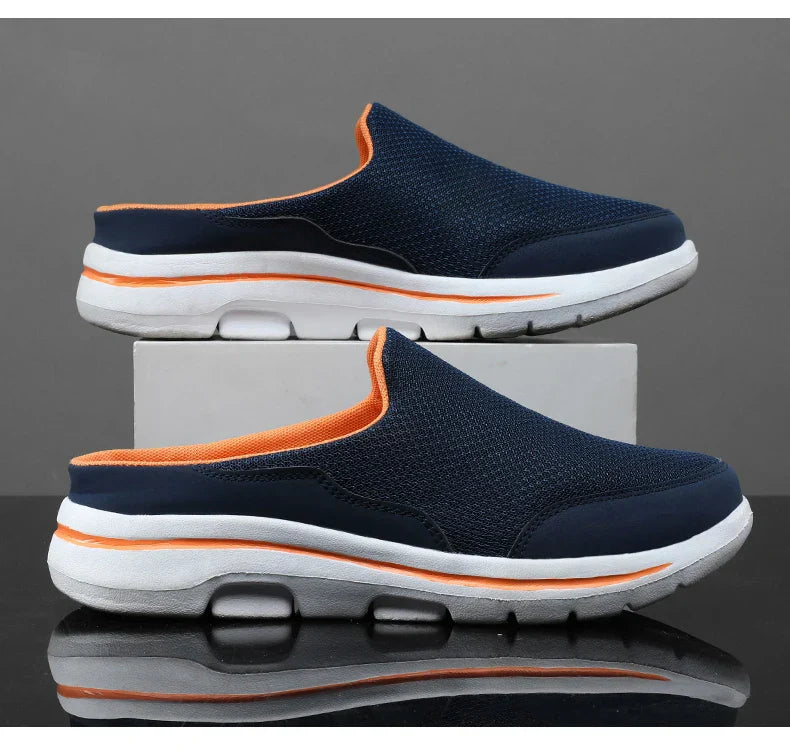 Men Slippers Summer Breathable Home Indoor Slippers Men Thick Bottom Slides Fashion Couple Walking Shoes