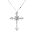 Real 1 Carat Moissanite Cross Pendant Necklace For Women 100% 925 Sterling Silver D Color Diamond Necklaces Fine Jewelry
