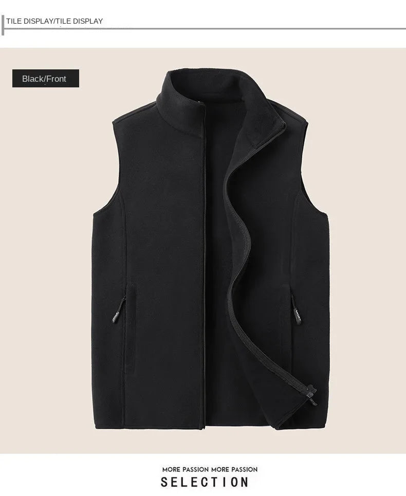 Autumn Fashion Plus Size Male Warm Waistcoat Fleece Vest Men's Lamb Cashmere Warm Sleeveless Coat Men Brand Clothing Winter Vest