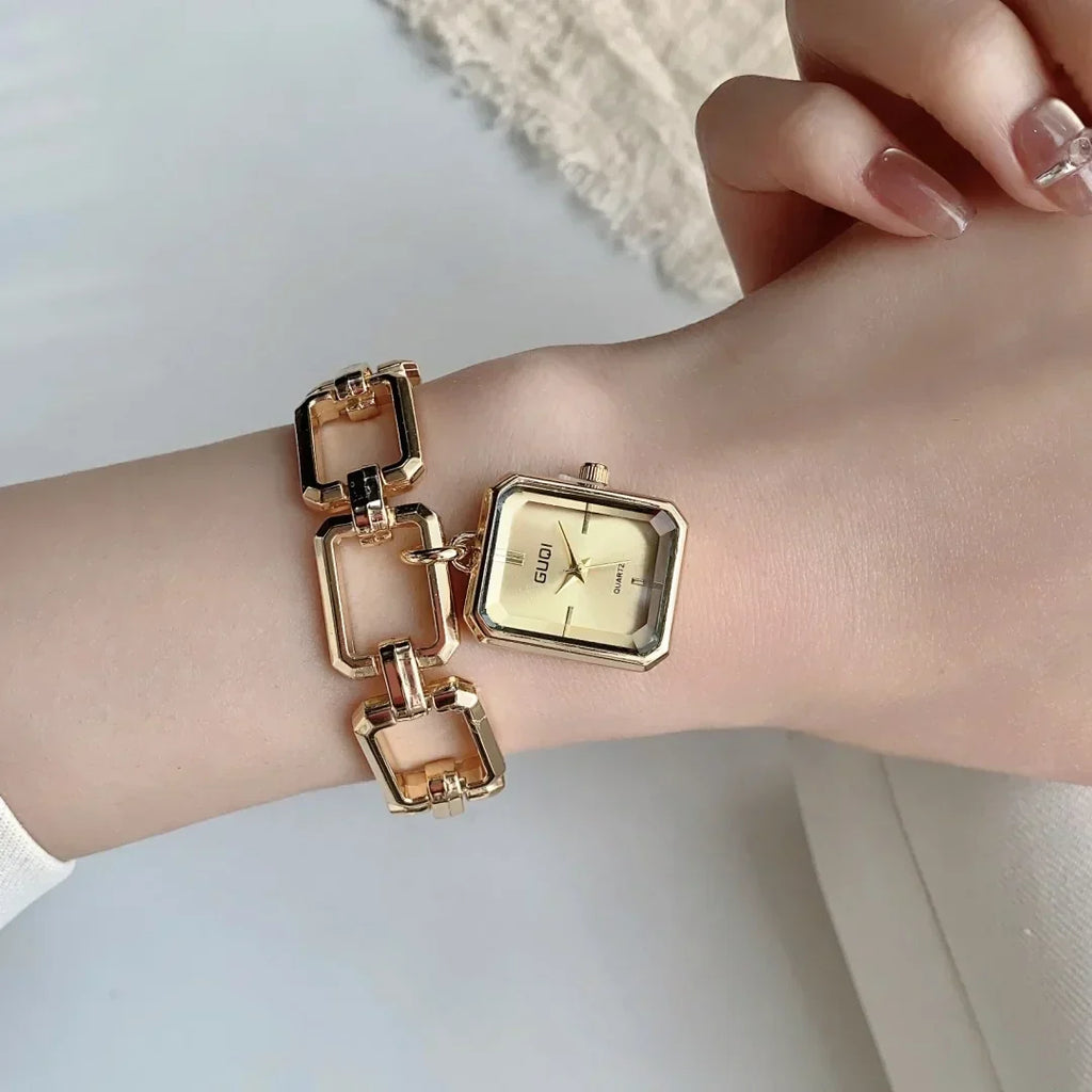 Women Quartz Watch Bracelet Square Dial Quartz Analog Women's Watches Ladies Wristwatch Elegant Female Clock Montre