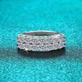 1.4CT 0.7CT 3mm Moissanite Ring for Women Half Enternity Diamond Band S925 Sterling Silver Plated White Gold Ring GRA