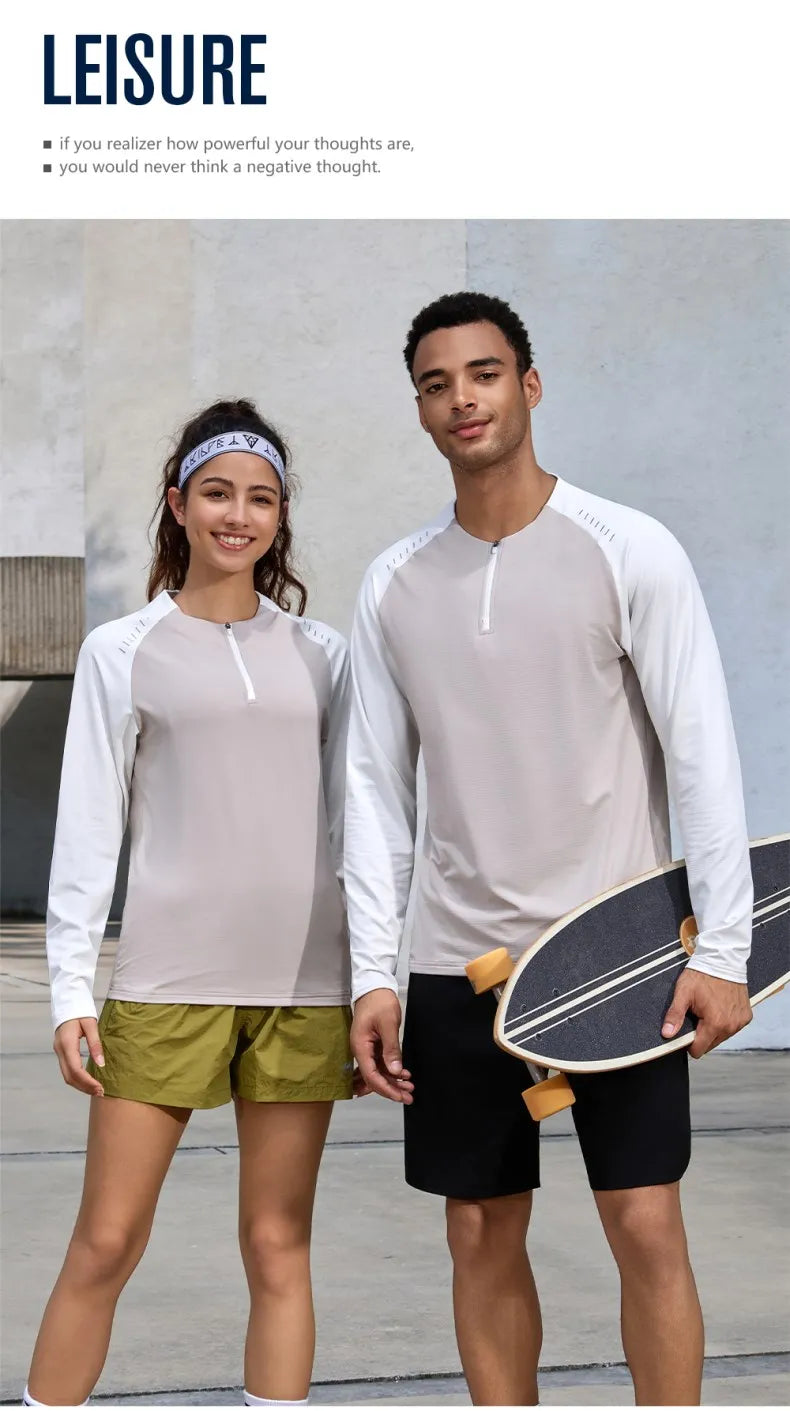 Outdoor Sports Stand-up Collar Long-sleeved Quick-drying Clothes Autumn Half-zipper Top Cycling Running Yoga Gym Fitness T-shirt