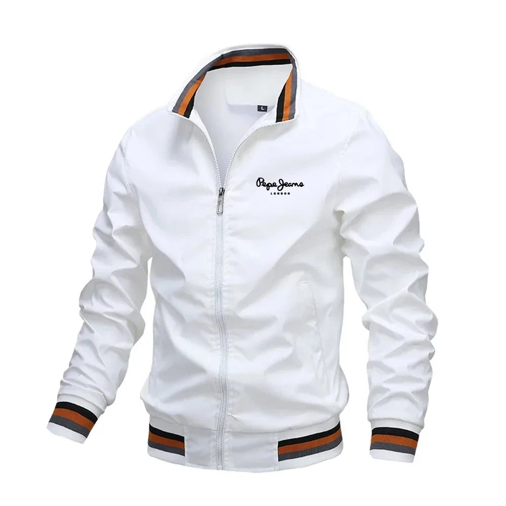 New Spring and Autumn Men's Stand Collar Casual Zipper Jacket Outdoor Sports Coat Windbreaker Jacket for Men Waterproof Bomber
