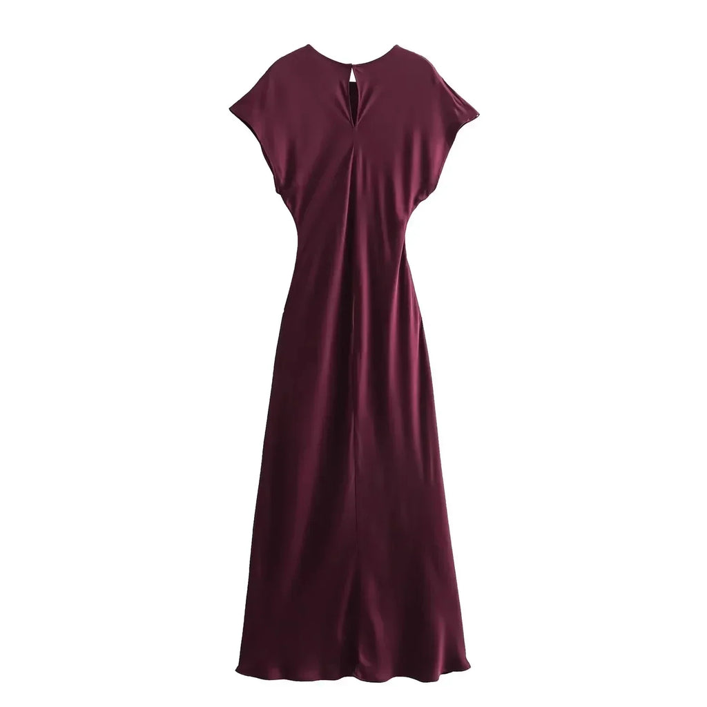Midi Satin Dress Woman Long Dresses For Women Chic And Elegant Evening Dresses Female Party Dress