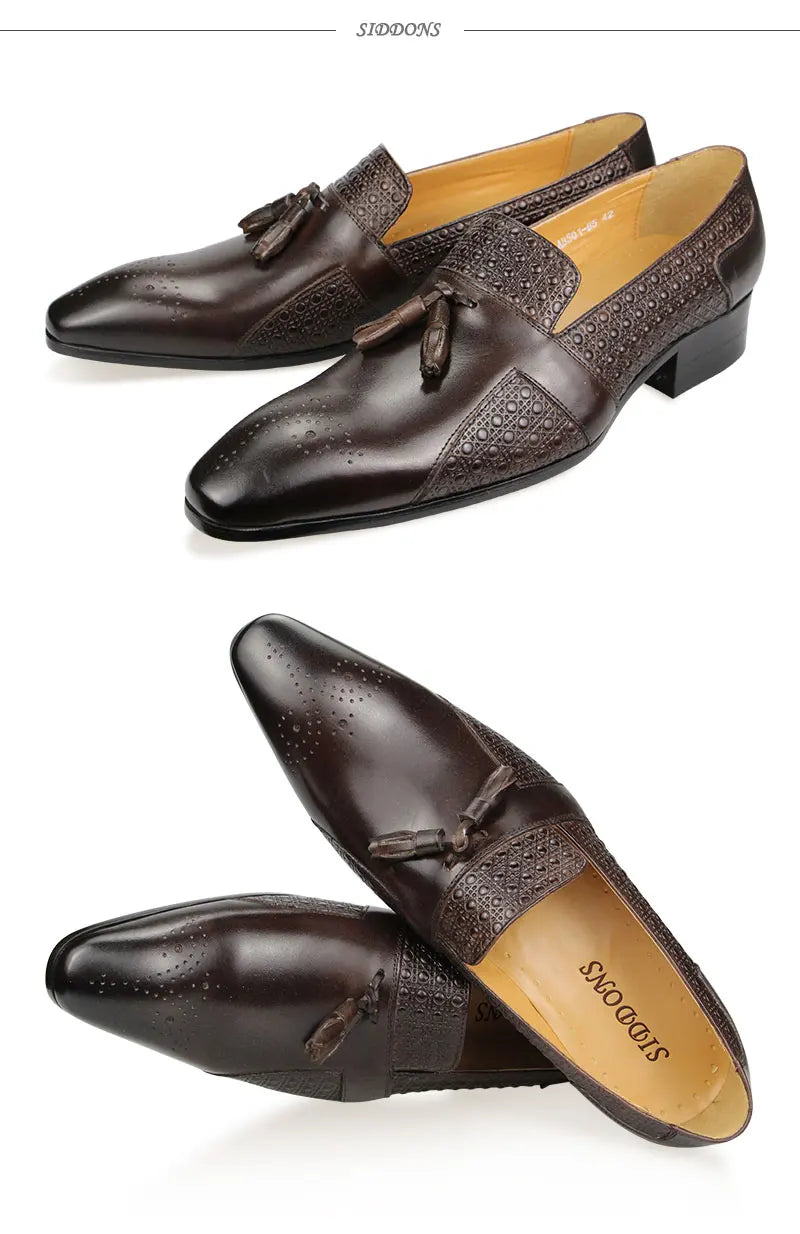 New Leather Casual Shoes Mens Summer One-Step Loafers Dress Wedding Leather Luxury Groom Wedding Men Italian Style Oxford Shoes