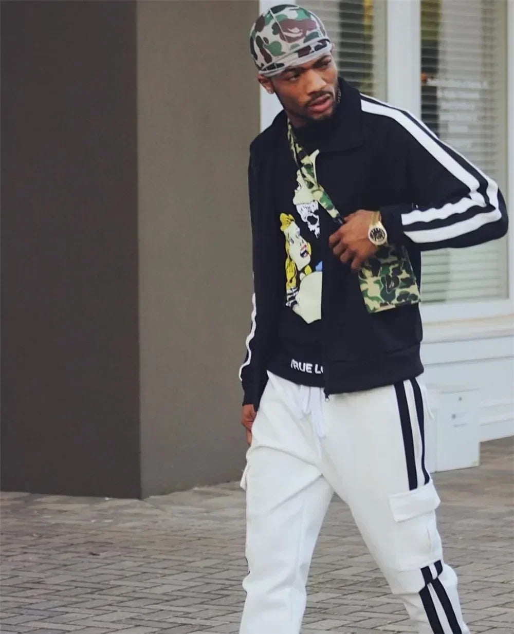 2025 New Men's Zipper Tracksuit Set Sweatshirt and Sweatpants Sports Suit Running Fitness Clothing