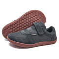 Kids Wide Toe Barefoot Shoes Little/Big/Kid Hook Loop Minimalist Sneakers Artificial Leather Mesh Lightweight Shoes