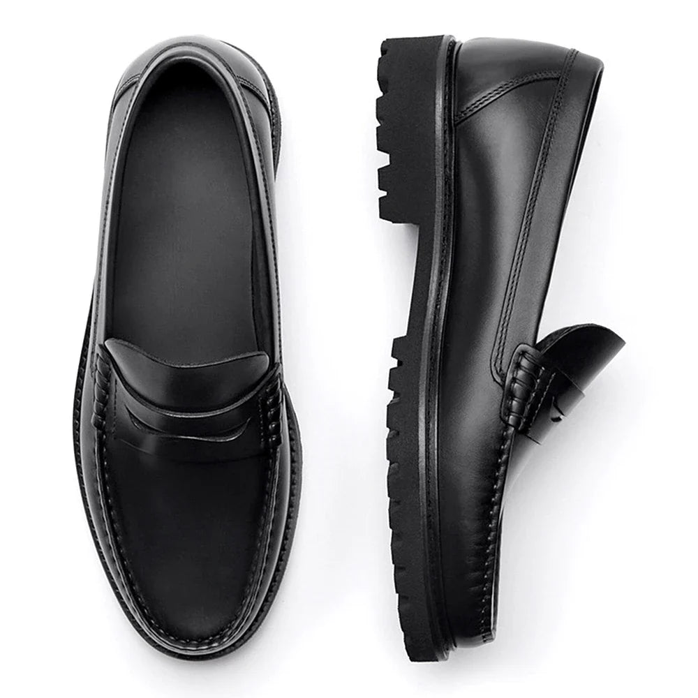 Handmade Men's Loafer Shoes High Quality Wear-Resistant Full Grain Leather Casual Shoes