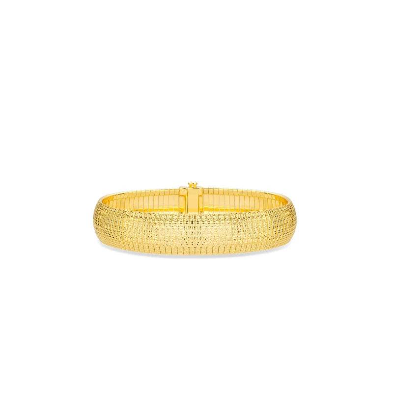 925 Silver Gold Plated Synthetic Zircon Bracelet Shimmering Wide Edition Bracelet for Women's Jewelry