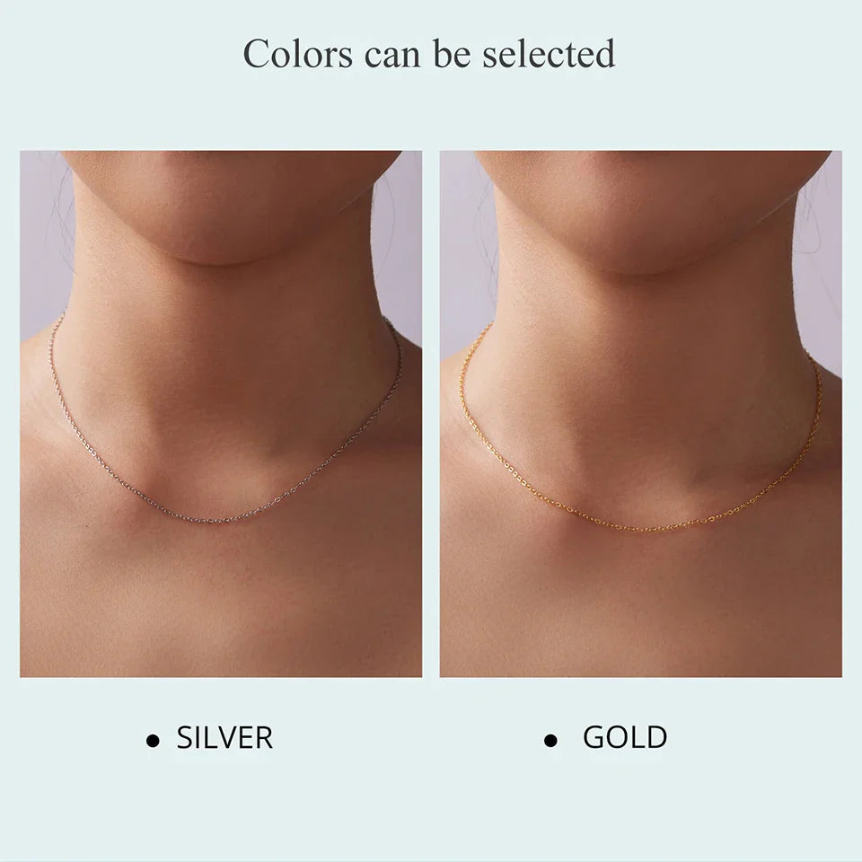 925 Sterling Silver O-Chain Necklace with Lobster Clasp Adjustable Basic Chain for Women Pendant Beads DIY
