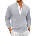 Men's Knit Zipper SweaterCoats Slim Fit Sweaters Stand Collar Fall Winter Cardigan Sweater Jumper Warm Streetwear