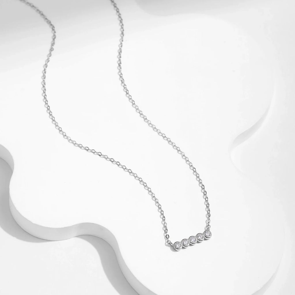 D Color Moissanite 925 Sterling Silver Stackable Pendant Necklaces Lab Diamond Link Chain Jewelry For Women Luxury Gift