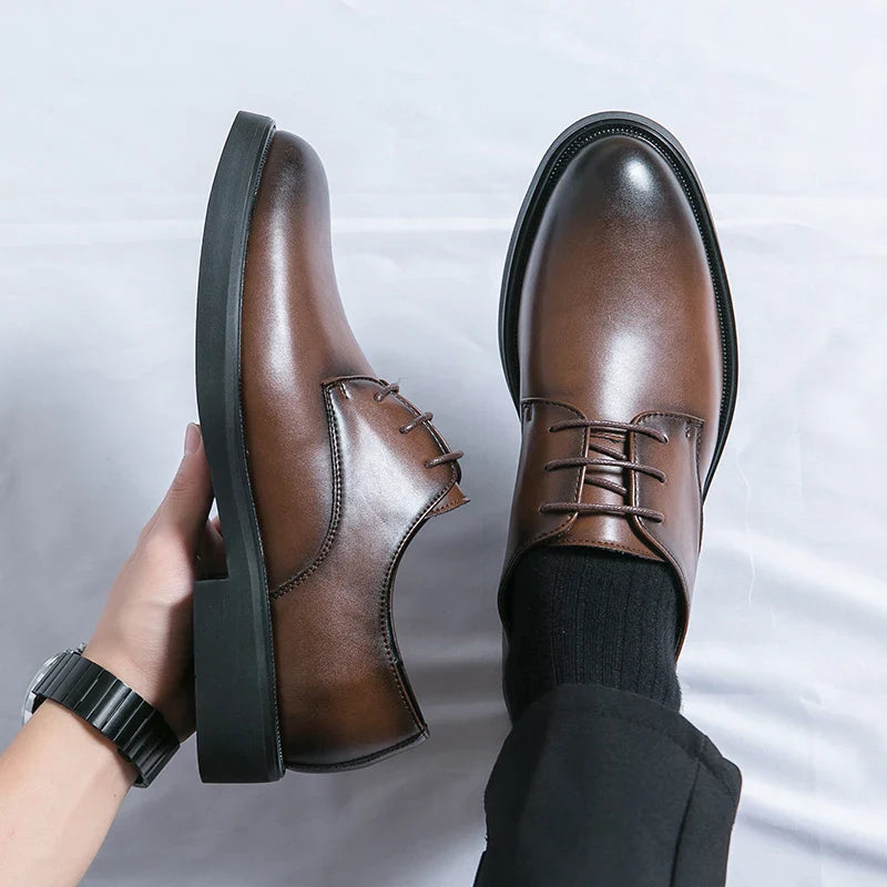 Trend Lace Up Shoes Wedding Dress Footwear Leisure Walk Office Flats New Business Formal Mens Oxford Shoes Leather Casual Shoes
