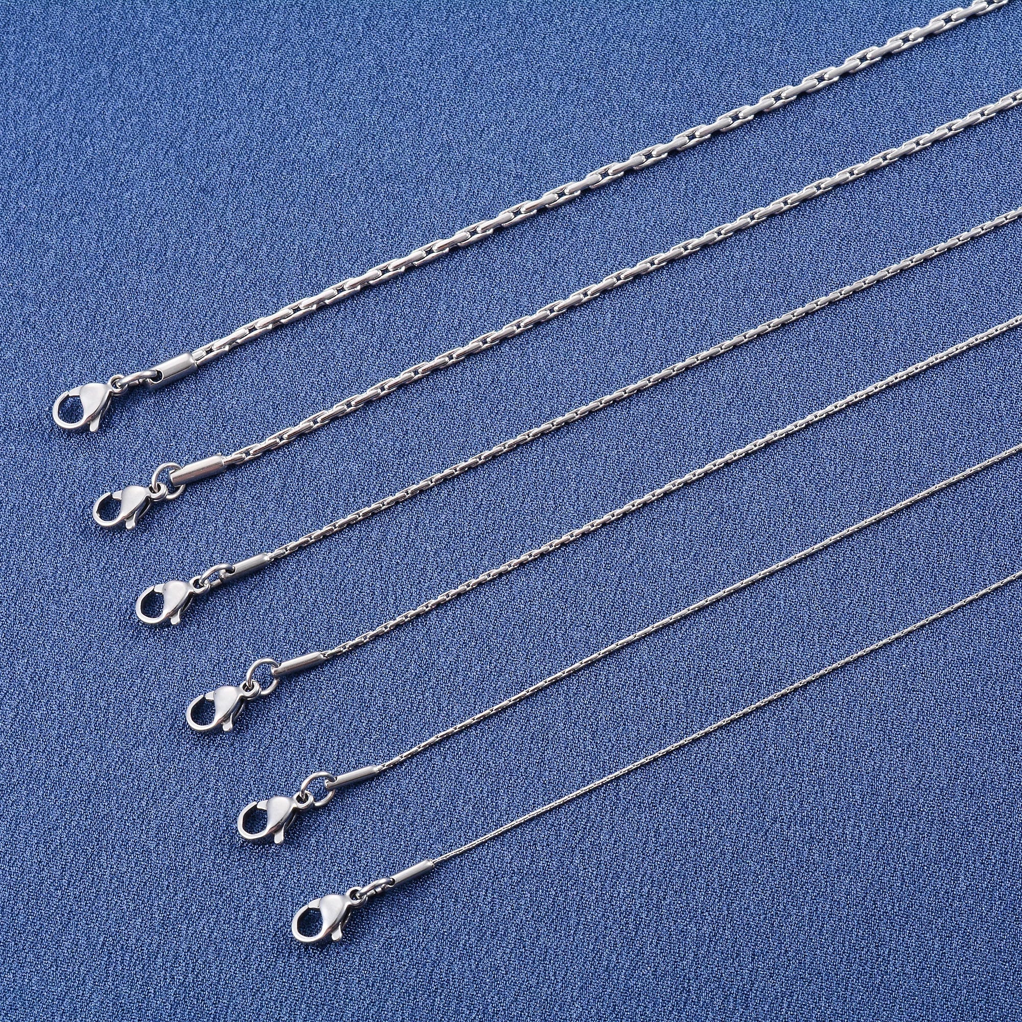 Thin Necklace Cable Chain on the Neck 316L Stainless Steel for Women Men's Silver Color Choker Waterproof Jewelry Accessories