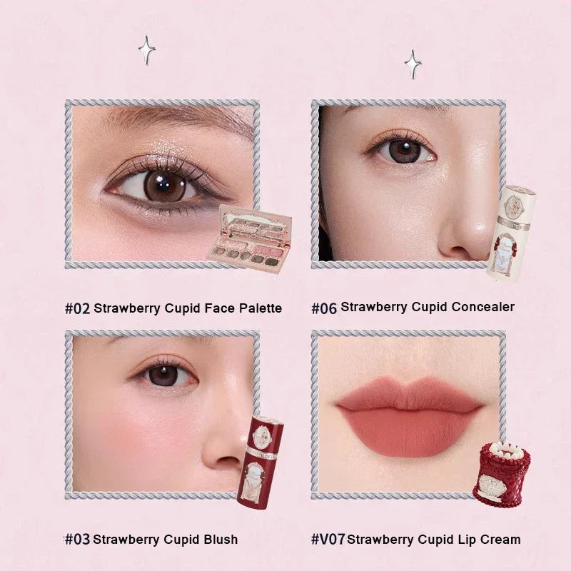 Little Angel Collection Makeup Gift Box Eyeshadow Blush Cream Matte Lipstick Highlighter Full Kit All In One