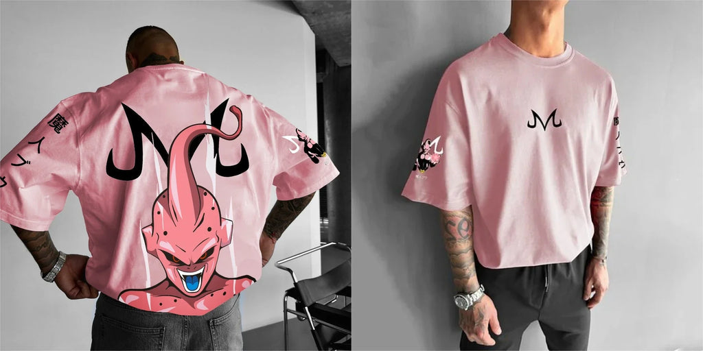 Unisex Dragon Ball Majin Buu Anime Men's T-shirt Summer Oversized Women Short Sleeve Graphic Tee Casual Streetwear Y2k Clothes