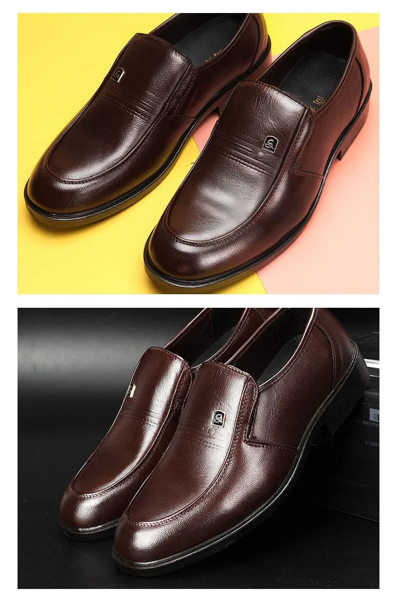 Black Social Shoe for Men Round Toe Spring Autumn Dress Shoes Man Brown New Office Cheap Clearance Gentleman Suit Footwear 39