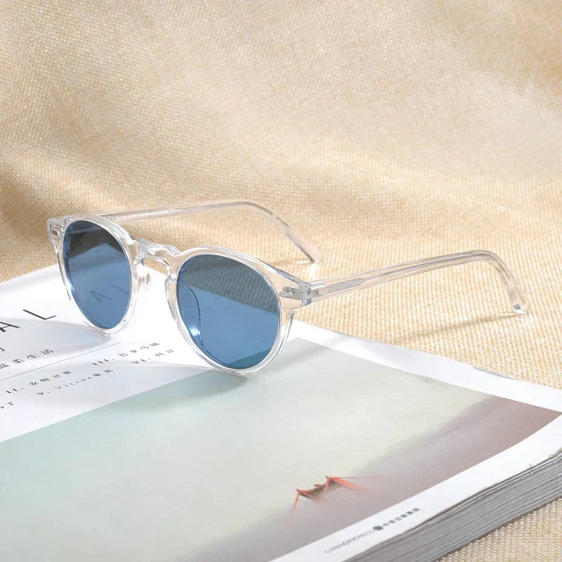 Gregory Peck Vintage Polarized Sun Glasses OV5186 Clear Frame Sunglasses Brand Designer Men Women OV 5186 Gafas Oculos with case