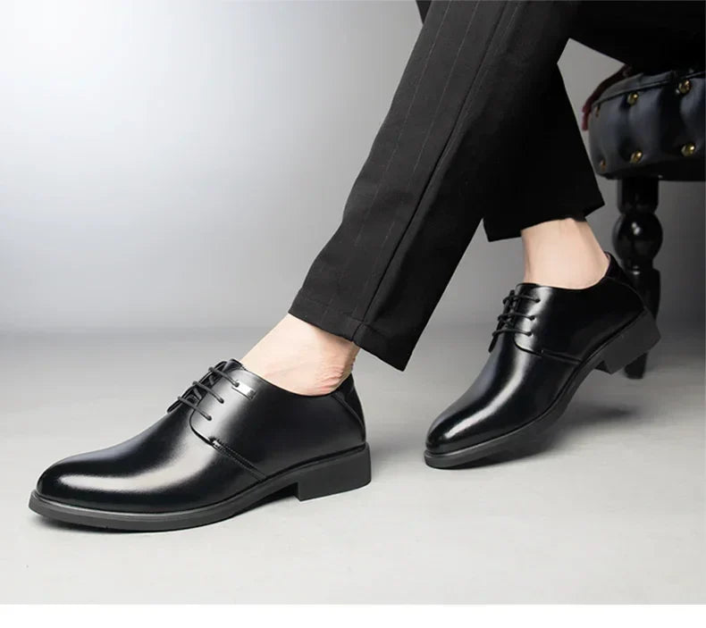 Height Increasing Shoes Man Hollow Breathable Taller Elevator Shoes 6CM Invisible Insole for Daily Men Heighten Wedding Shoes