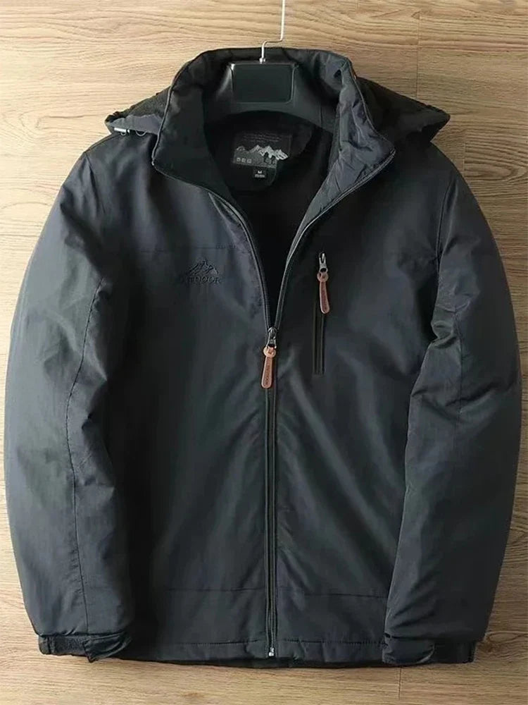 Autumn And Winter Padded And Thickened Outdoor Punching Jacket Casual Warm Tactical Plus Size Jacket Solid Colour Men's Clothing