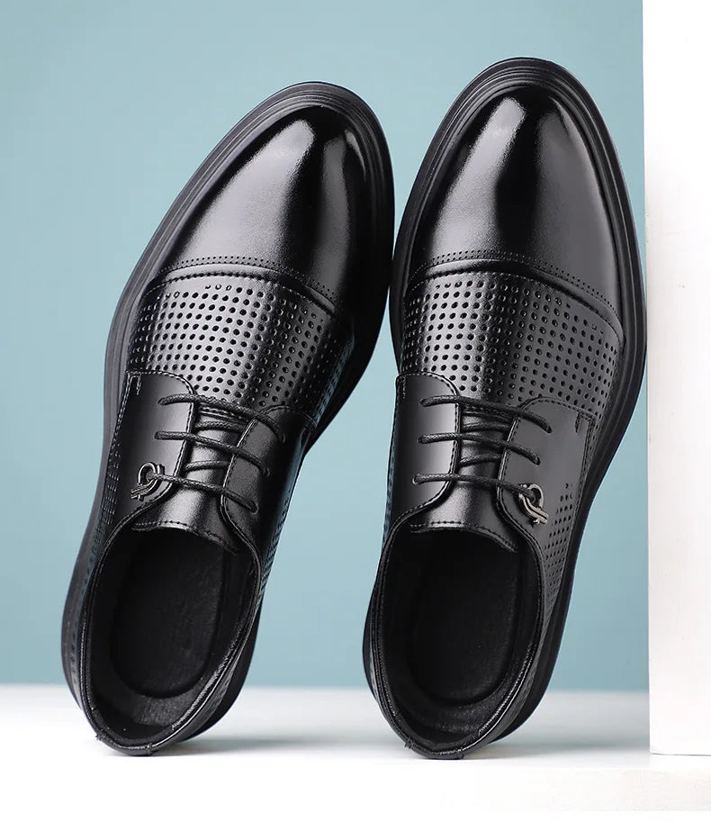 2026 New British Business Formal Leather Shoes for Man Summer Autumn Hallow Dress Shoes Male Solid Color Fashion Shoes Man