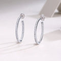 Trendy D Color Full 1.2mm 0.7cttw Moissanite Hoop Earrings For Women Girl S925 Silver Pass Diamond Test Earring Ear Buckle