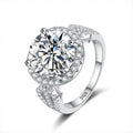 5ct D Color Moissanite Engagement Ring S925 Sterling Silver with White Gold Plated Luxury Wedding Ring for Women Jewelry