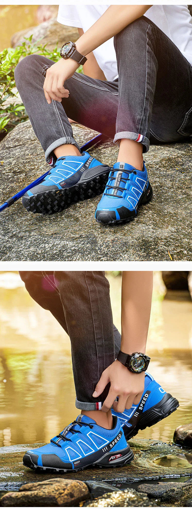 Men's Waterproof Hiking Shoes, Outdoor Sports Shoes,Lace-up Hiking Shoes, Women's Hiking Shoes, Non-slip Tactical Hunting Shoes