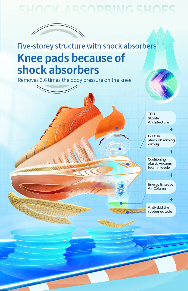 New Cushioning Running Shoes For Men Suitable Heavy Runners Lace Up Sports Women Non-slip Outdoor Athletic Male Sneakers