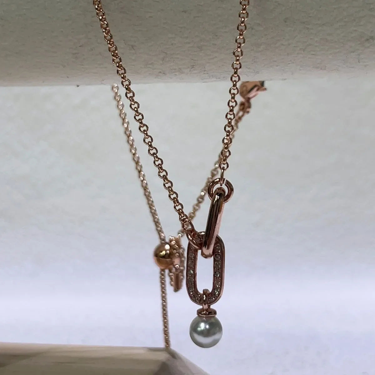New Jewelry Fashion Unique Chain with Pearl Necklace Long Earrings Bracelet Ring Luxury Brand Jewelry Set Memorial Gift