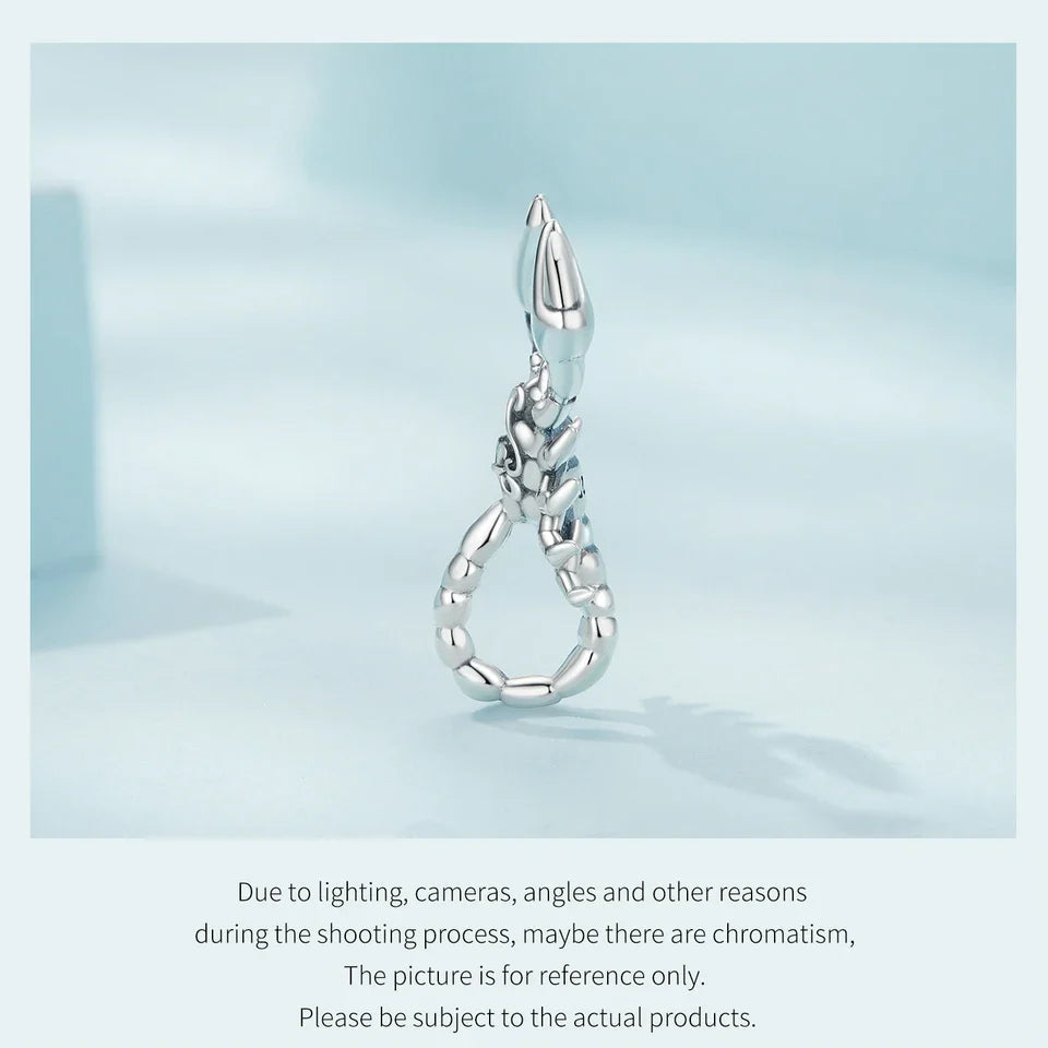 925 Sterling Silver Scorpion Pendant Necklace Platinum Plated Neck Chain for Women Party Fine Jewelry Gift
