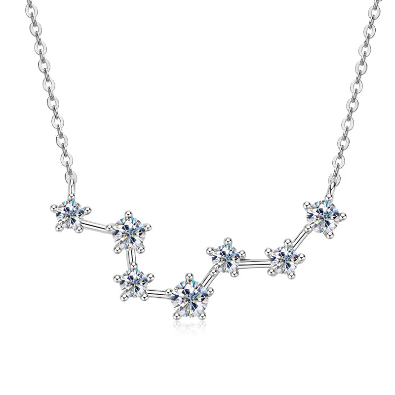 D Color VVS1 Certified Moissanite Big Dipper Pendant Necklaces S925 Sterling Silver Women's Jewelry Chains for Wedding