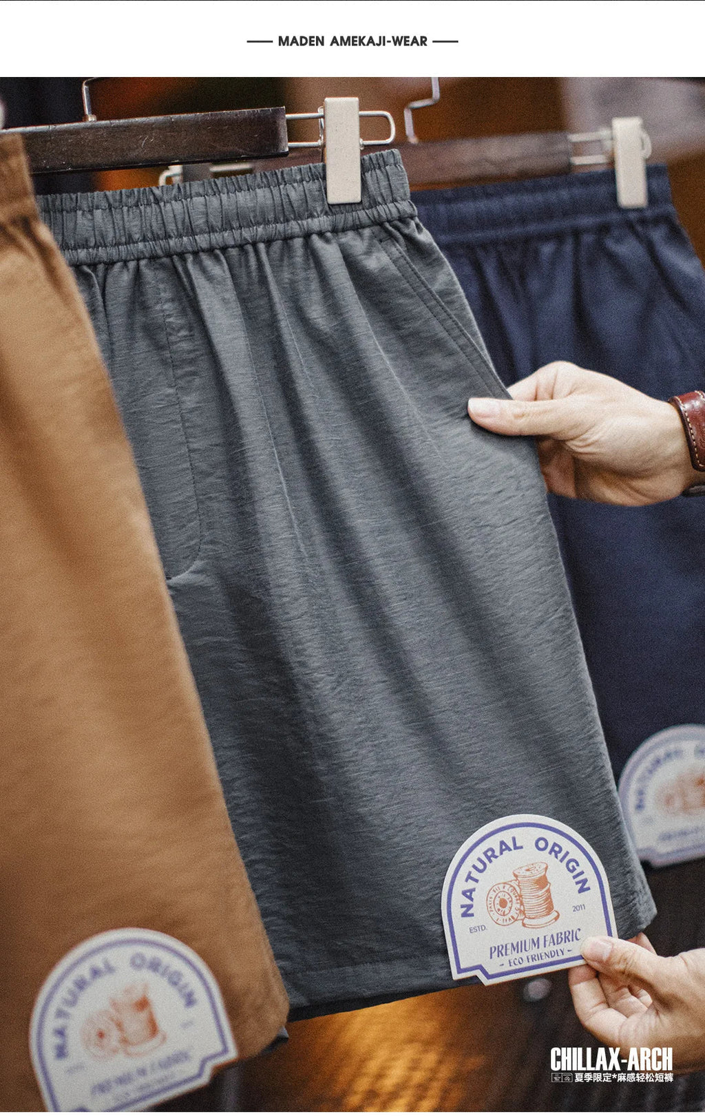 Men's Lyocell Linen Look Shorts Straight Leg Elastic Waist Lightweight Breathable Old Money Casual Summer Male Pants