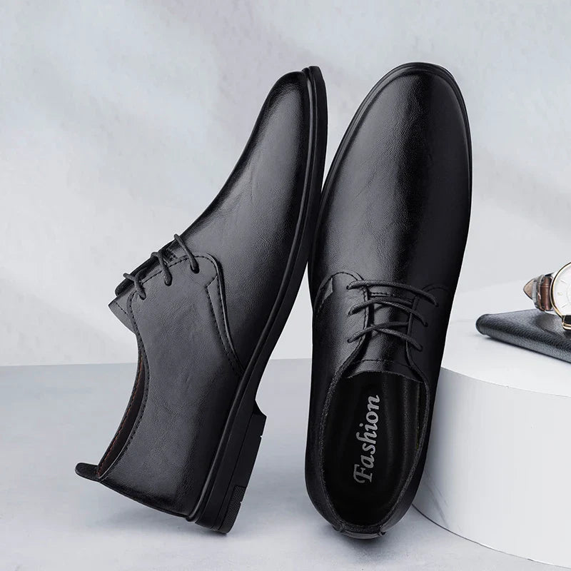 High Quality Handmade Casual Leather Business Shoes Mens Formal Oxford Office Shoes Fashion Lace-up Casual Flat Designer Shoes