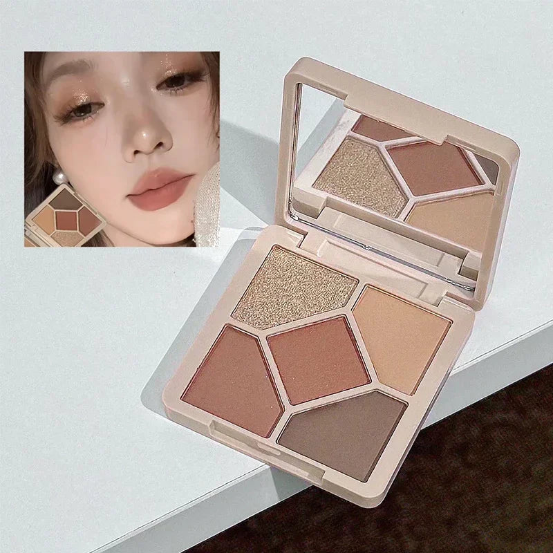 Multipurpose Makeup Set 4pc Double Head Lip Glaze, Face Pressed Powder,Blusher,Eyeshadow, Eyebrow Pencil,Eyeliner,Lip Oil