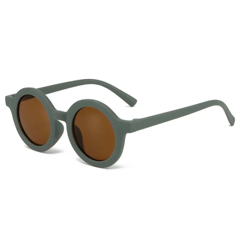 Children's sunglasses, inset style  round frame, 1-7 year old baby sunglasses, sun shading, sun protection