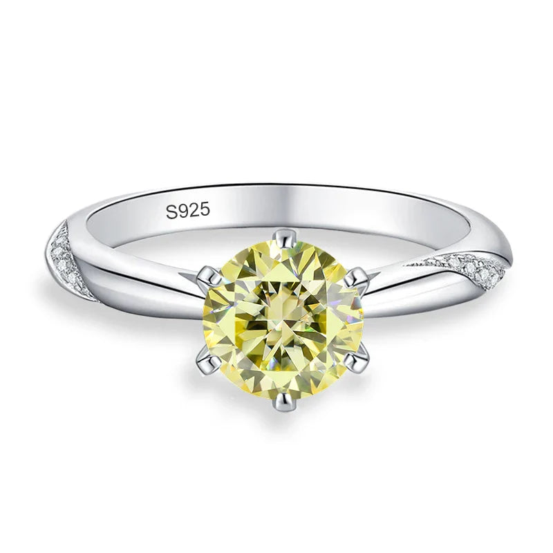 0.5ct 1ct 2ct Blue Pink Grey Moissanite Rings Gifts for Women 925 Sterling Silver Wedding Band Women's Ring Woman Rings