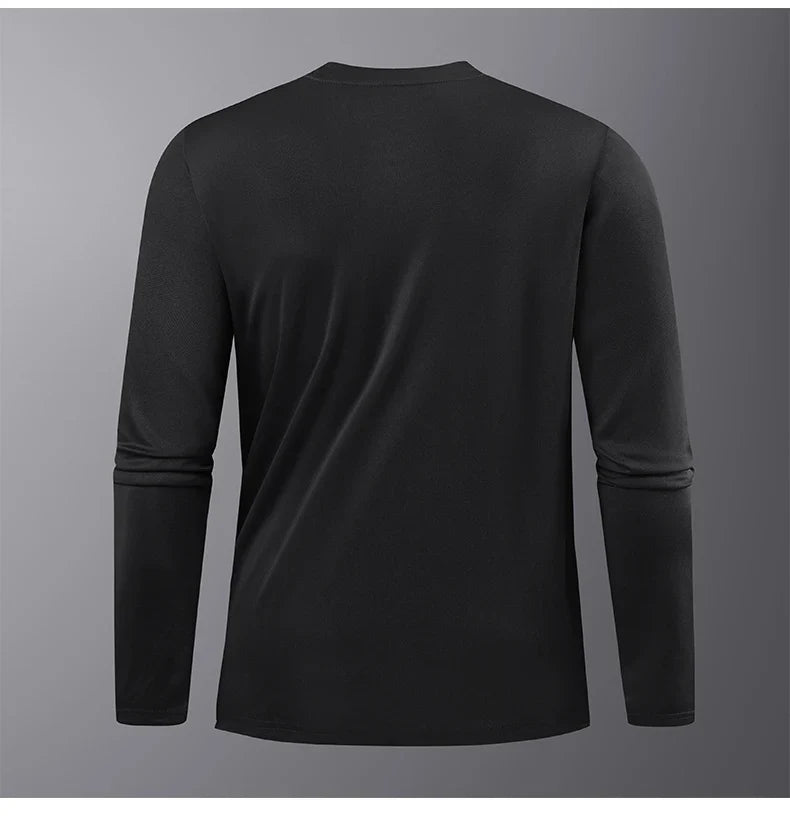 CHRLCK Men's Hiking Quick Drying T-shirts Breathable Camping Running Fishing Soft Elasticity Long Sleeve Tees Summer Autumn