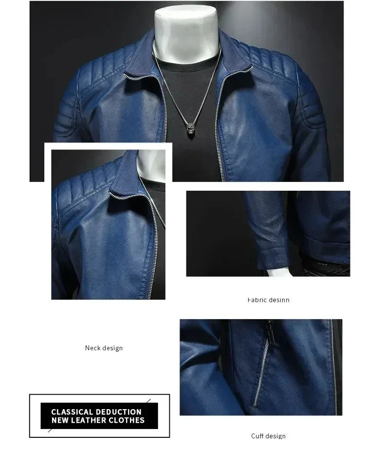 Men Leather Jacket Motorcycle Streetwear Baseball Outdoor Bomber Casual coat Men Autumn Motorcycle Windbreaker Male Outwear