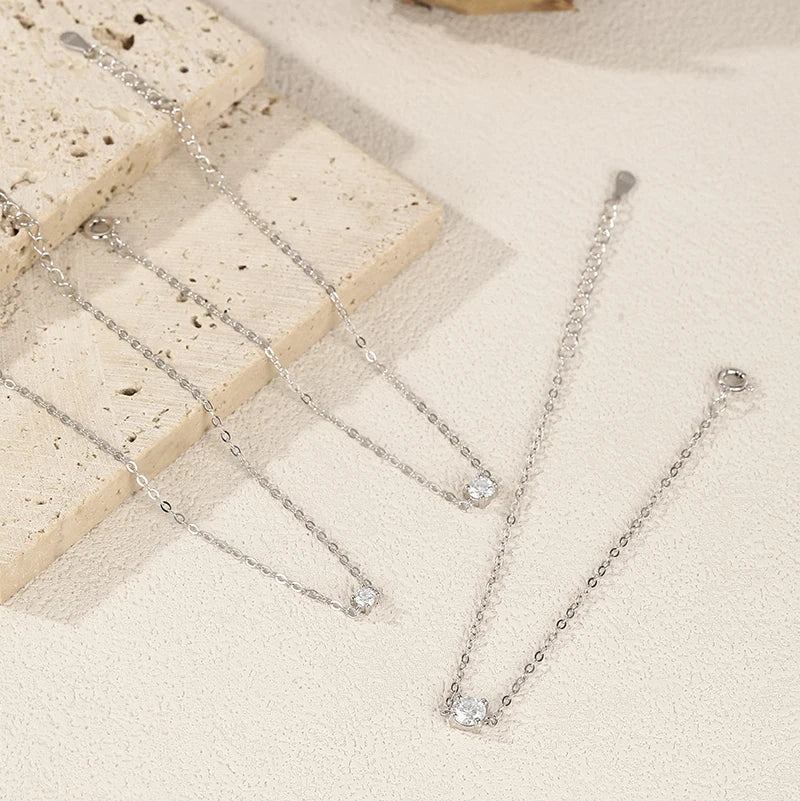 Trendy 0.1-0.5CT Moissanite Bracelets for Women Elegant Lab Diamond Adjustable Chain 925 Sterling Silver Wedding Jewelry