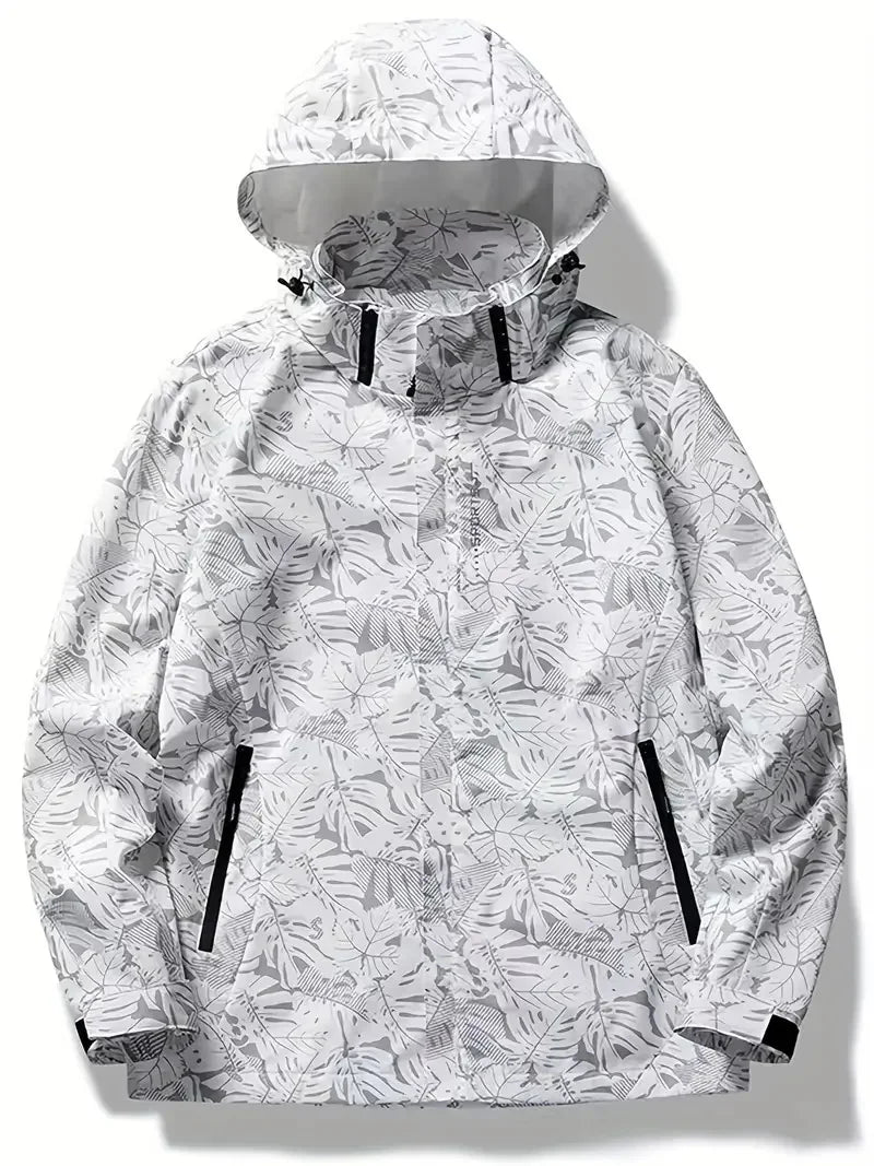Men's Casual Lightweight Waterproof Windbreaker Jacket, Full Zip Up Hooded Shell Outdoor Hiking Coat For Autumn Size