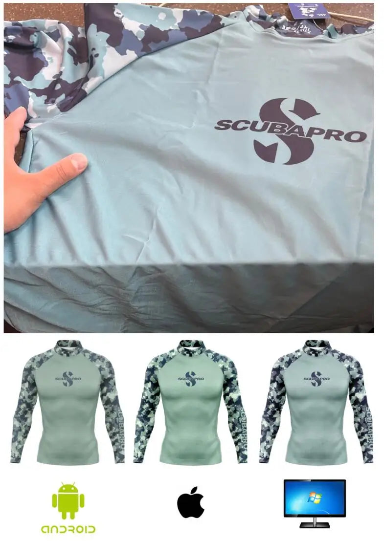 RT Rashguard Snorkeling Color Block Long Sleeve Surf Shirt UV Protection Swimwear UPF Summer Diving Sunscreen Beachwear