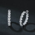 3.0 D Color Moissanite Hoop Earring 925 Sterling Sliver Moissanite Hoop Earring for Women Wedding Party Jewelry